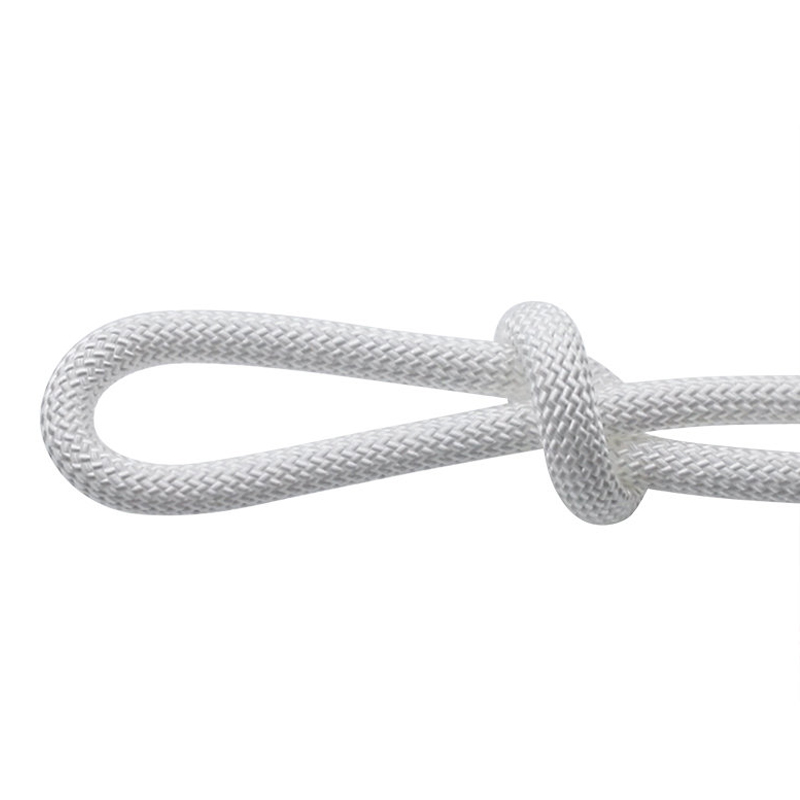 8mm chemicky odolné PP pletené lano v plné bílé barvě